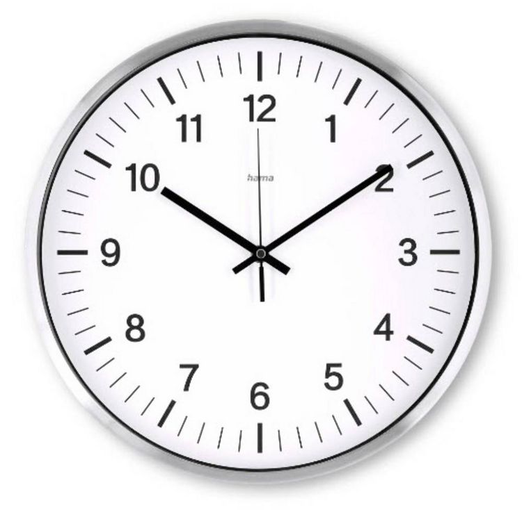 Produktbild: Hama 00185877 Funk Wanduhr 35cm x 350mm x 350mm x 35mm Silber