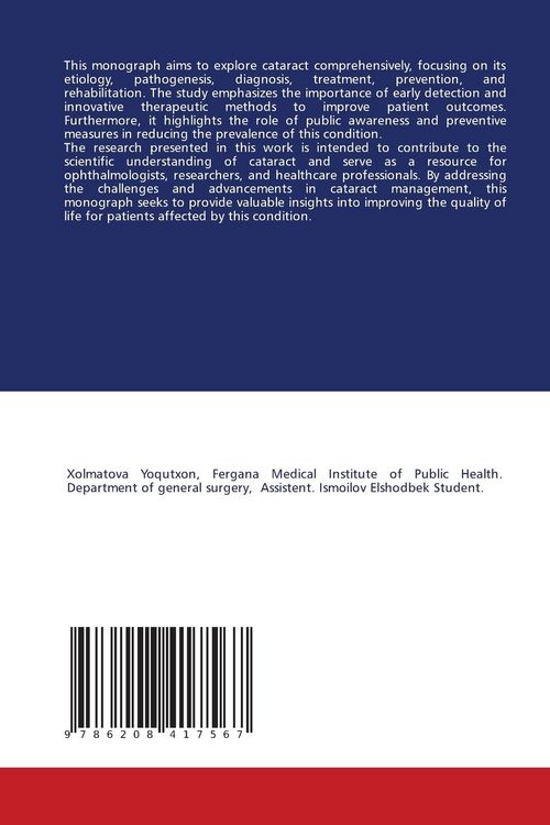 Produktbild: Cataract: Etiology, Pathogenesis and Modern Surgical Method