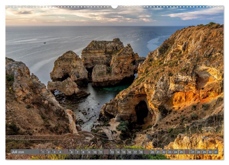 Produktbild: Die Algarve - Portugals m&auml;rchenhafte Felsenk&uuml;ste (hochwertiger Premium Wandkalender 2026 DIN A2 quer), Kunstdruck in Hochglanz