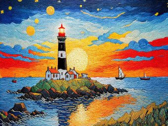 Produktbild: CALVENDO Puzzle Insel Leuchtturm im Abendrot &uuml;ber den Wellen | 1000 Teile Lege-Gr&ouml;&szlig;e 64x48cm Foto-Puzzle f&uuml;r gl&uuml;ckliche Stunden