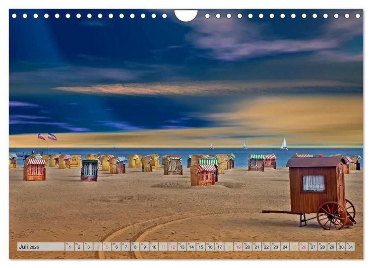Produktbild: Strandvergn&uuml;gen - an Nordsee und Ostsee (Wandkalender 2026 DIN A4 quer), CALVENDO Monatskalender