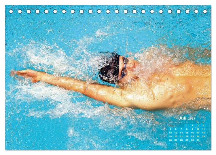 Produktbild: Schwimmen: Sport auf blauen Bahnen (Tischkalender 2027 DIN A5 quer), CALVENDO Monatskalender