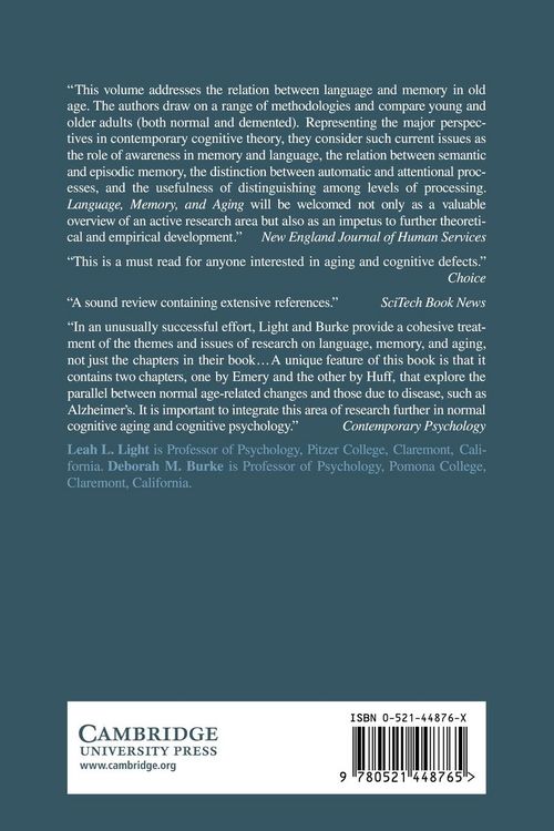 Produktbild: Language, Memory, and Aging