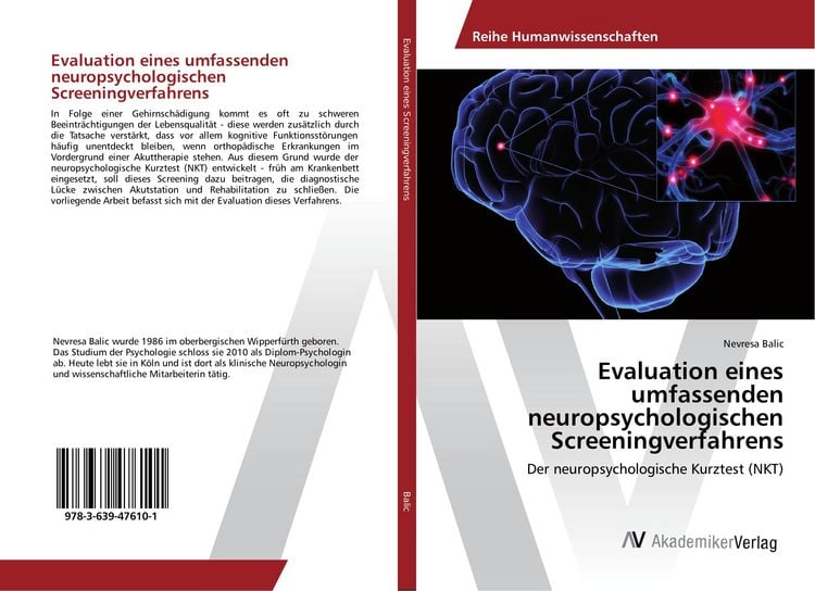 Produktbild: Evaluation eines umfassenden neuropsychologischen Screeningverfahrens