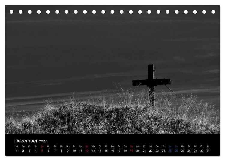 Produktbild: BERGE IN SCHWARZ WEISS (Tischkalender 2027 DIN A5 quer), CALVENDO Monatskalender