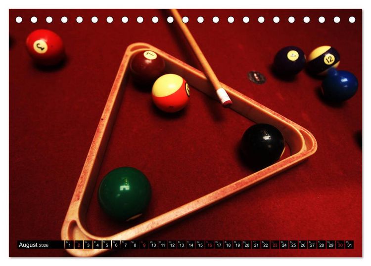 Produktbild: Billard. Konzentration - Sport - Spannung (Tischkalender 2026 DIN A5 quer), CALVENDO Monatskalender