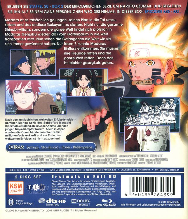 Produktbild: Naruto Shippuden - Das endlose Tsukuyomi - Die Beschw&ouml;rung - Staffel 20.2: Folgen 642-651 - Uncut [2 BRs]