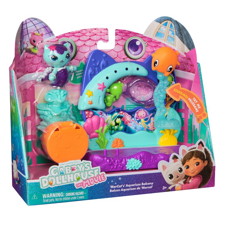 Produktbild: Gabby&rsquo;s Dollhouse: Der Film &ndash; Balkon-Spielset mit Katzenfigur, Spielset mit Spielfigur & Puppenhaus-Zubeh&ouml;r