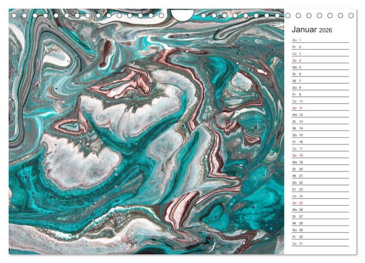 Produktbild: Abstract World - abstrakte Kunst in Acrylflie&szlig;technik (Wandkalender 2026 DIN A4 quer), CALVENDO Monatskalender
