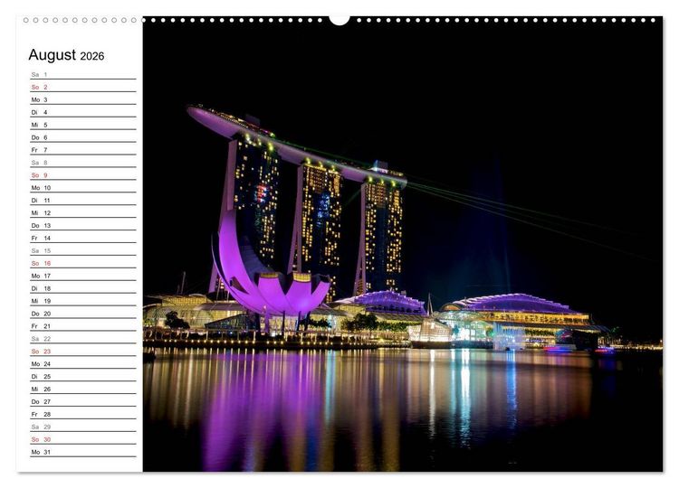 Produktbild: Singapur Stadt der Skylines (Wandkalender 2026 DIN A2 quer), CALVENDO Monatskalender