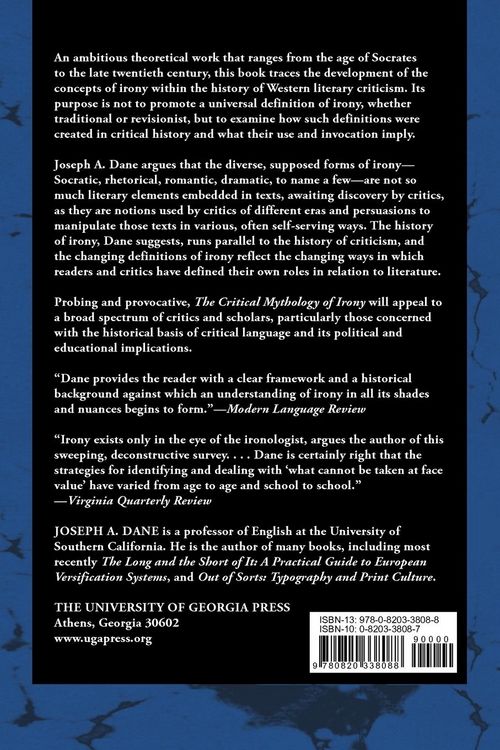 Produktbild: The Critical Mythology of Irony