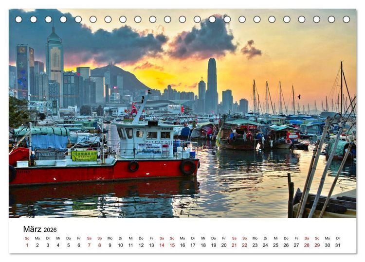 Produktbild: Megacity Hong Kong (Tischkalender 2026 DIN A5 quer), CALVENDO Monatskalender