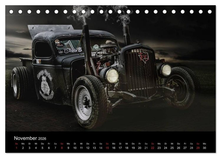 Produktbild: Au&szlig;ergew&ouml;hnliche Autos - Hot Rods (Tischkalender 2026 DIN A5 quer), CALVENDO Monatskalender