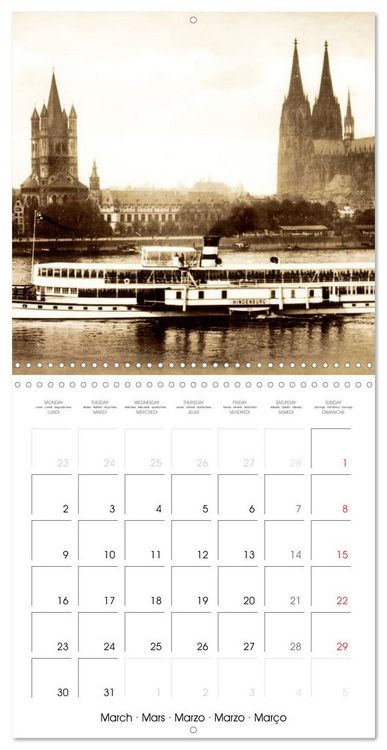 Produktbild: Cologne autrefois : Cartes postales historiques de la ville (Calendrier mural carr&eacute; 2026 30x30 cm) Calendrier double avec une page pour vos prises de notes