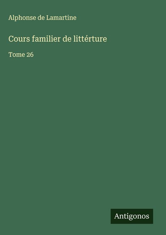 Produktbild: Cours familier de litt&eacute;rture