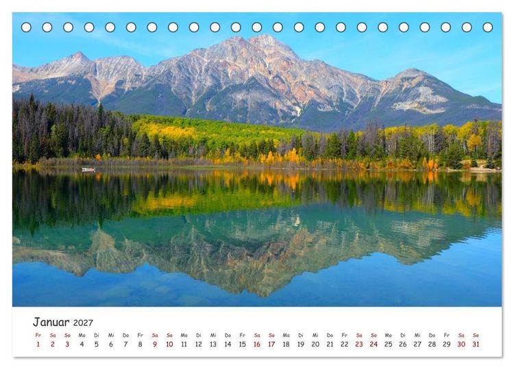 Produktbild: Kanadas Rocky Mountains: Zwischen Gipfeln & glasklaren Seen (Tischkalender 2027 DIN A5 quer), CALVENDO Monatskalender