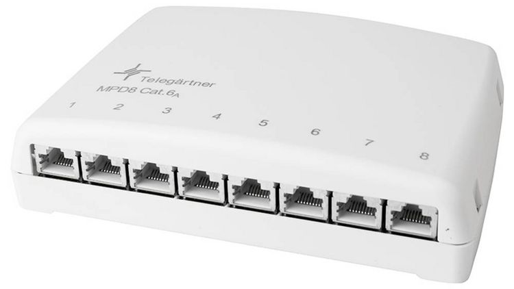 Produktbild: Teleg&auml;rtner 100006984 Verteiler CAT 6a Wei&szlig;