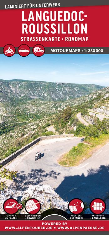 Produktbild: MoTourMaps Languedoc-Roussillon Auto- und Motorradkarte