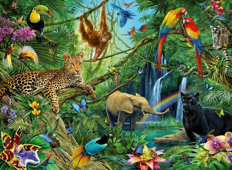 Produktbild: Tiere im Dschungel, Puzzle (Ravensburger 12660)