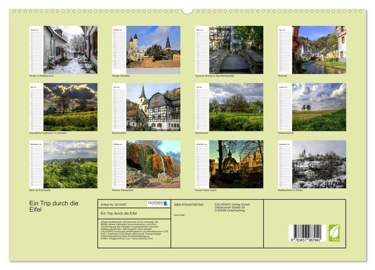 Produktbild: Ein Trip durch die Eifel (hochwertiger Premium Wandkalender 2026 DIN A2 quer), Kunstdruck in Hochglanz