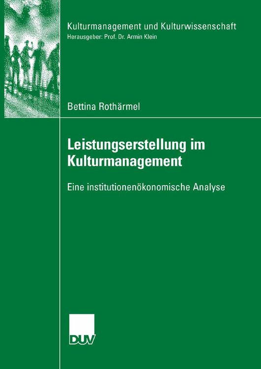 Produktbild: Leistungserstellung im Kulturmanagement