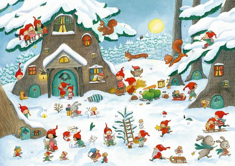 Produktbild: Sticker-Adventskalender &ndash; Im Wichtel-Wimmelwald
