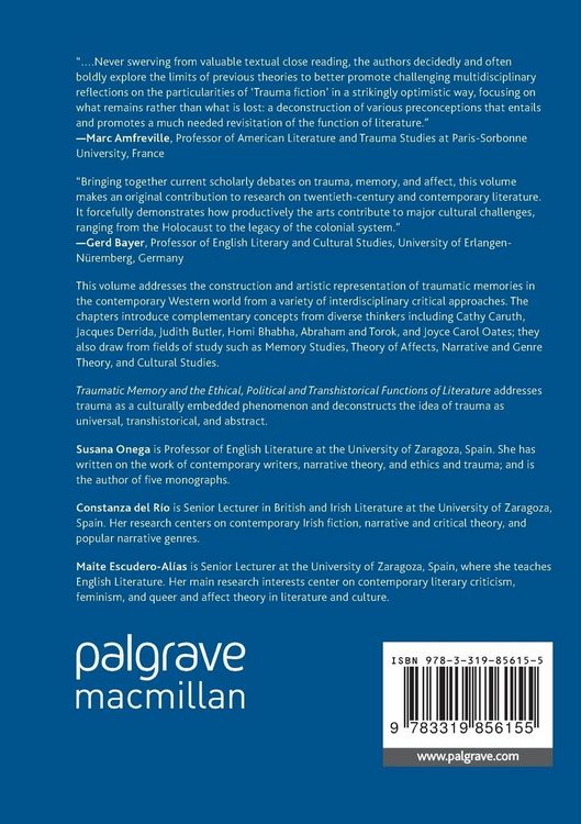 Produktbild: Traumatic Memory and the Ethical, Political and Transhistorical Functions of Literature