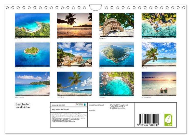 Produktbild: Seychellen Inselblicke (Wandkalender 2026 DIN A4 quer), CALVENDO Monatskalender