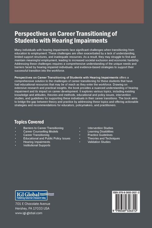Produktbild: Perspectives on Career Transitioning of Students with Hearing Impairments
