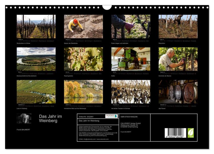 Produktbild: Das Jahr im Weinberg (Wandkalender 2026 DIN A3 quer), CALVENDO Monatskalender
