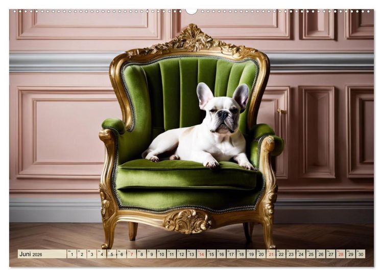 Produktbild: Kleine K&ouml;nige - Franz&ouml;sische Bulldoggen (Wandkalender 2026 DIN A2 quer), CALVENDO Monatskalender