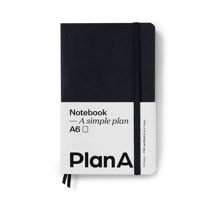 Produktbild: Notizbuch A6 Softcover Midnight Black Liniert, 128 Seiten