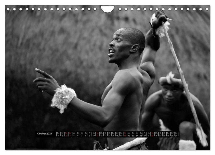 Produktbild: Menschen Afrikas schwarzwei&szlig; (Wandkalender 2026 DIN A4 quer), CALVENDO Monatskalender