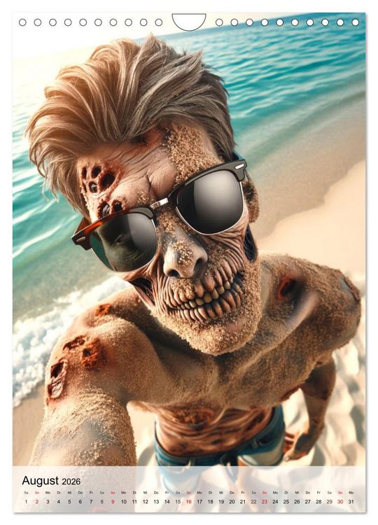 Produktbild: Zombie Selfies - Ein humorvoller Blick auf das untote Dasein (Wandkalender 2026 DIN A4 hoch), CALVENDO Monatskalender