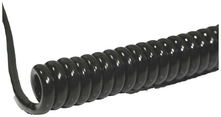 Produktbild: BKL Electronic 1506212 Spiralkabel Li12Y11Y 400mm / 1600mm 4 x 0.50mm&sup2; Schwarz 1St.