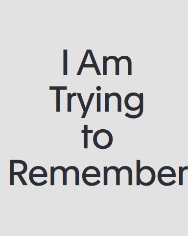 Produktbild: Christoph Gn&auml;dig, Anne K&ouml;nig: I Am Trying to Remember