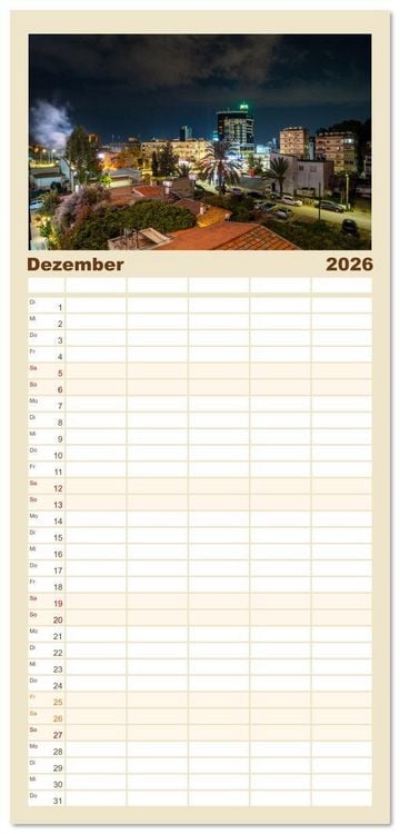 Produktbild: Familienplaner 2026 - Urlaubsparadies in Nordzypern mit 5 Spalten (Wandkalender, 21 x 45 cm) CALVENDO