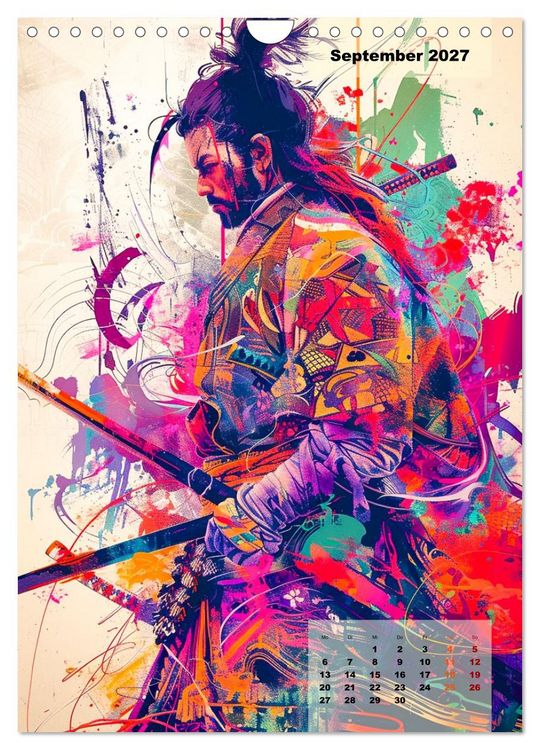 Produktbild: Samurai - Stahl Ehre Mut (Wandkalender 2027 DIN A4 hoch), CALVENDO Monatskalender