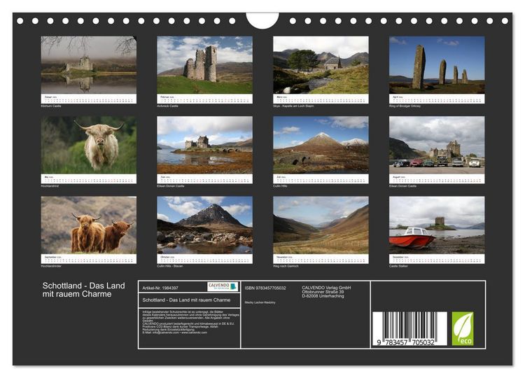 Produktbild: Schottland - Das Land mit rauem Charme (Wandkalender 2026 DIN A4 quer), CALVENDO Monatskalender