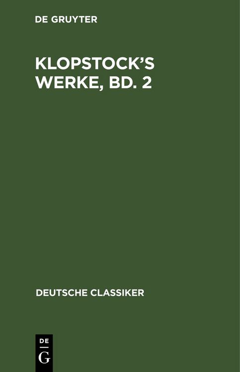 Produktbild: Klopstock&rsquo;s Werke, Bd. 2