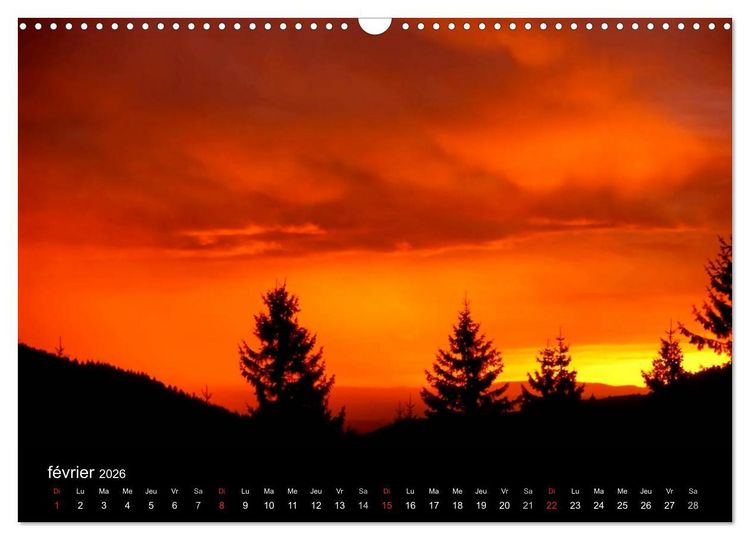 Produktbild: Couchers de soleil (Calendrier mural 2026 DIN A3 vertical), CALVENDO calendrier mensuel