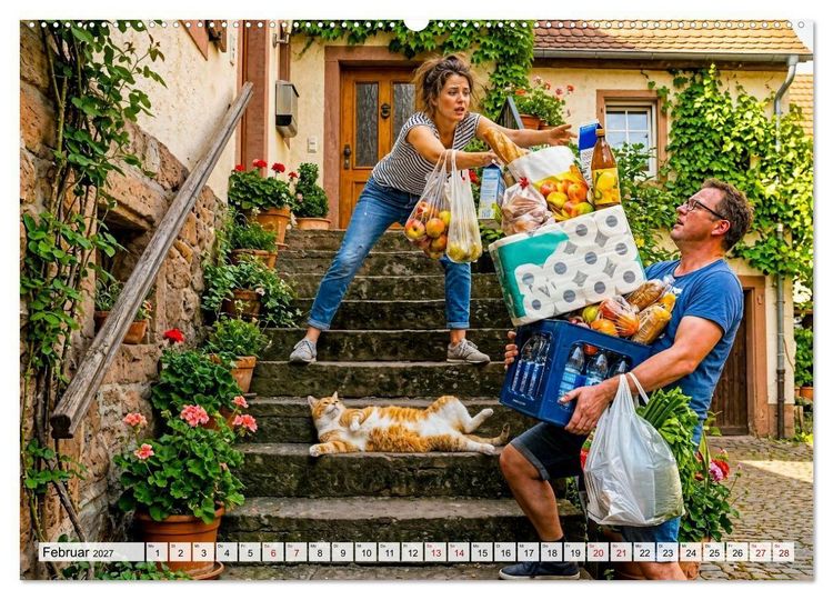 Produktbild: Typisch Katze! - Katzenalltag: Wir sind nur das Personal (Wandkalender 2027 DIN A2 quer), CALVENDO Monatskalender