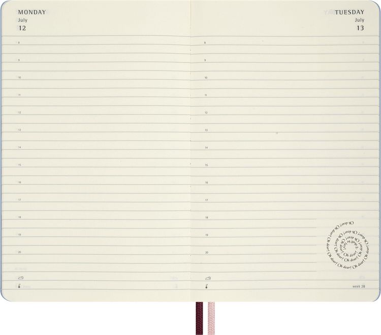 Produktbild: Moleskine Alice im Wunderland 12 Monate Tageskalender 2027, L/A5, 1 Tag = 1 Seite, fester Einband