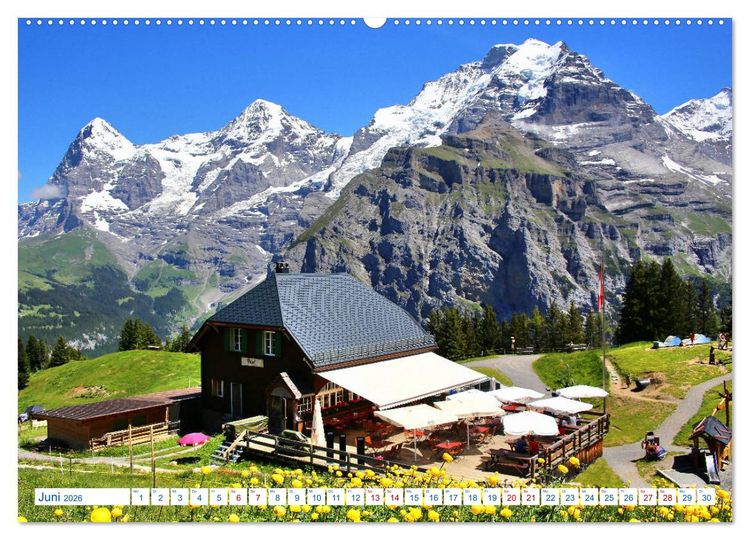Produktbild: Schweizer Bergblicke (hochwertiger Premium Wandkalender 2026 DIN A2 quer), Kunstdruck in Hochglanz