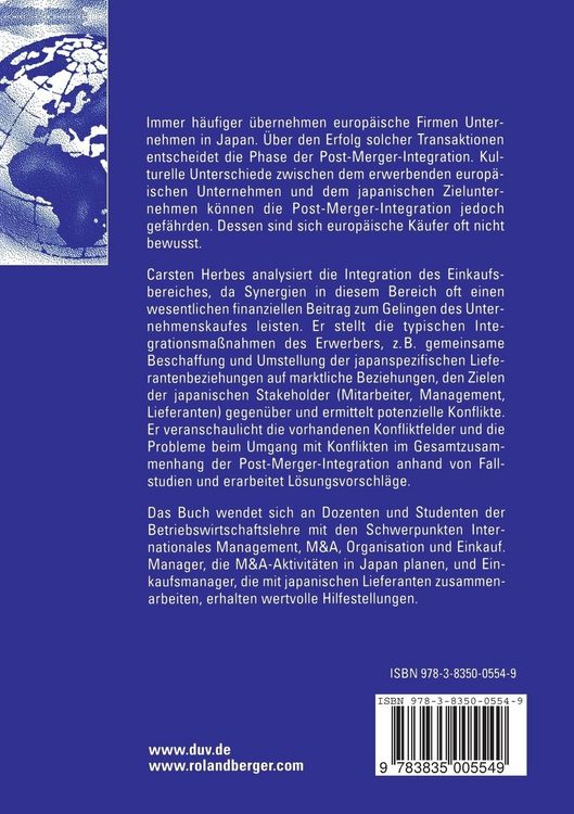 Produktbild: Post-Merger-Integration bei europ&auml;isch-japanischen Unternehmenszusammenschl&uuml;ssen