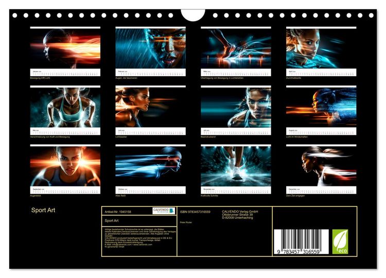 Produktbild: Sport Art (Wandkalender 2026 DIN A4 quer), CALVENDO Monatskalender