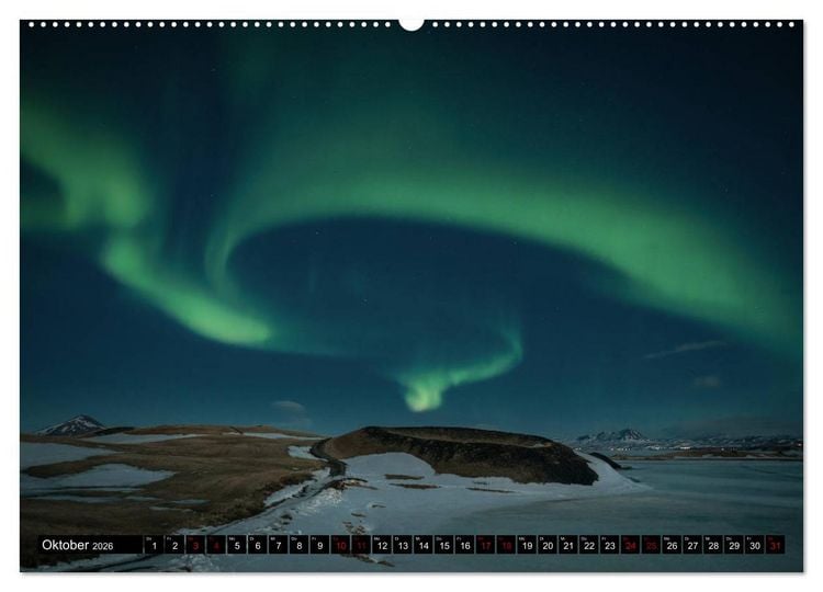 Produktbild: Aurora borealis - Magische Polarlichtn&auml;chte in Island und Norwegen (Wandkalender 2026 DIN A2 quer), CALVENDO Monatskalender