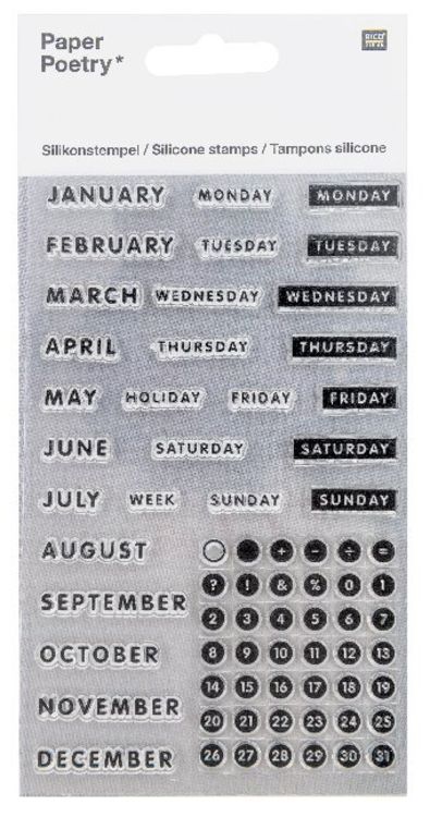 Produktbild: SILIKONSTEMPEL, KALENDER, DRUCKSCHRIFT