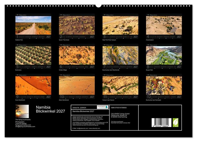 Produktbild: Namibia Blickwinkel 2027 (hochwertiger Premium Wandkalender 2027 DIN A2 quer), Kunstdruck in Hochglanz