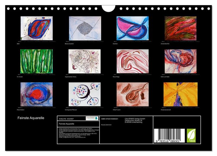 Produktbild: Feinste Aquarelle (Wandkalender 2026 DIN A4 quer), CALVENDO Monatskalender